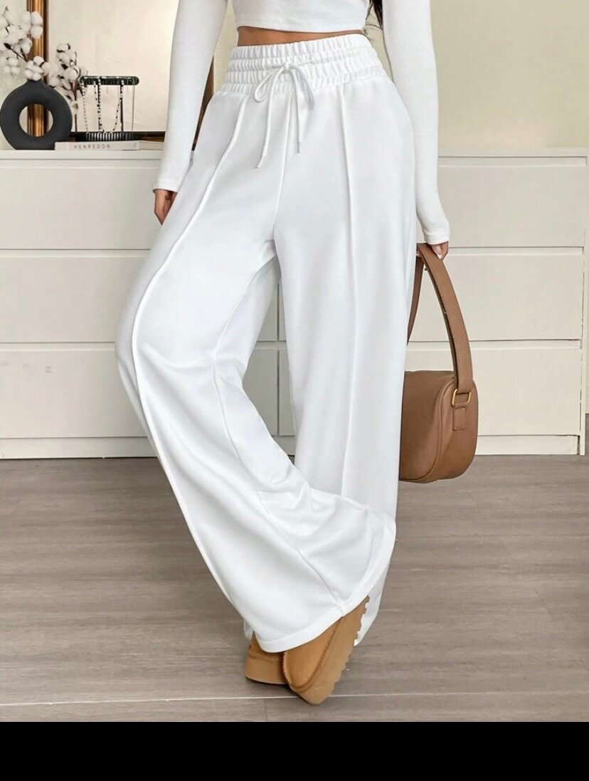 Pantalon large blanc confortable