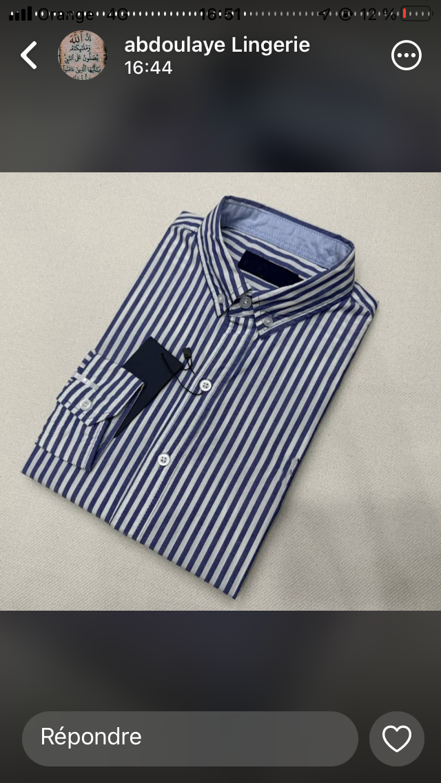 Chemise Homme Rayée Élégante