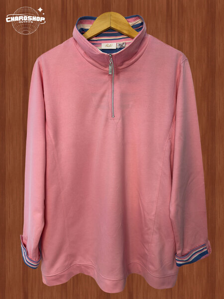 Pull rose à col zippé