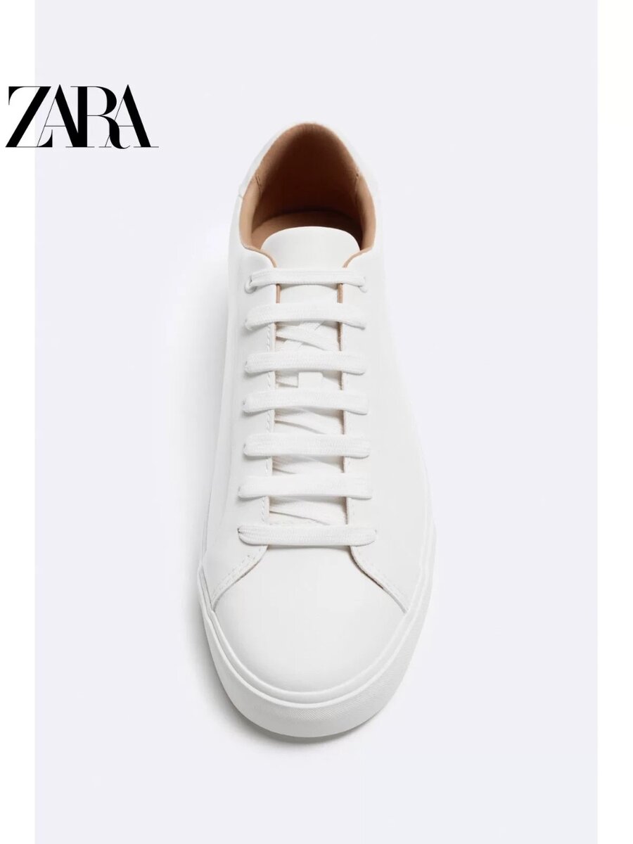Zara White Leather Sneakers
