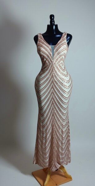 Robe longue soirée pailletée