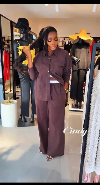 Ensemble pantalon et chemise en lin