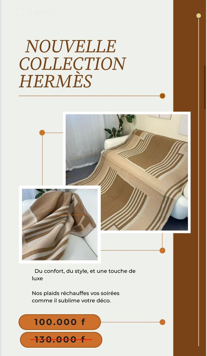 Plaid en Laine Hermès Luxe