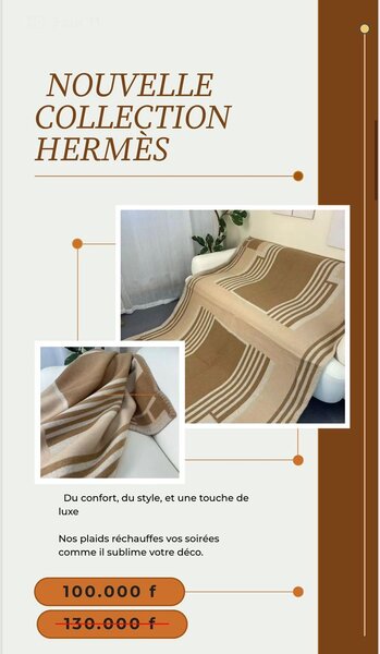 Plaid en Laine Hermès Luxe