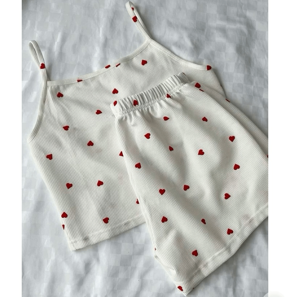 Ensemble pyjama cœur femme