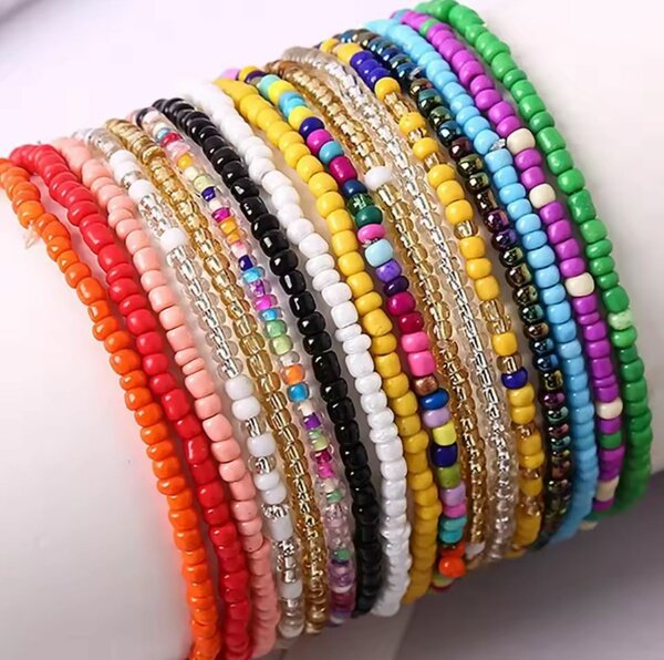 17 pièces couleur aléatoire mélange élastique perles