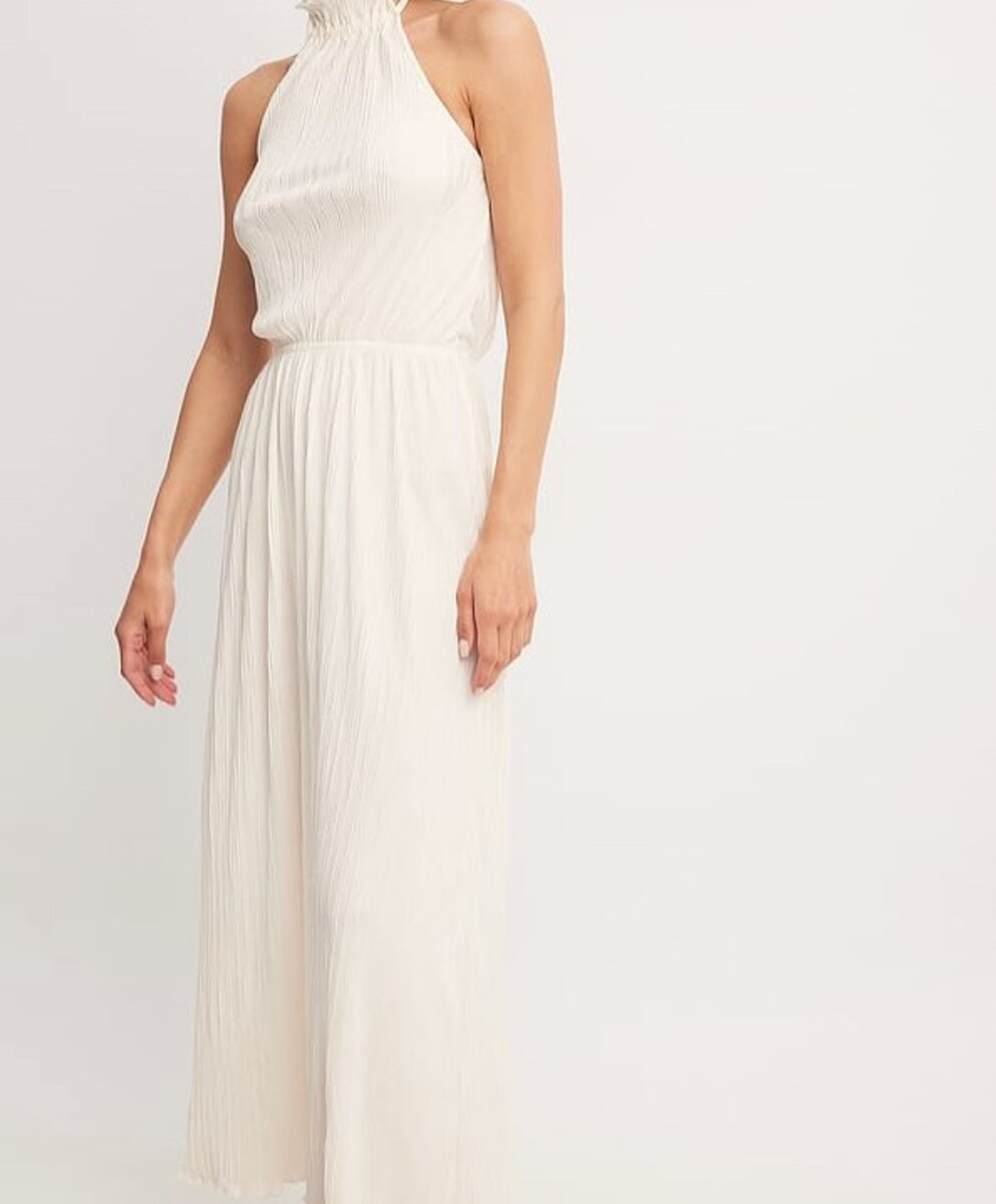 Off-White Pleaded Flowy Dress