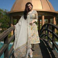 Cotton lawn three piece suit