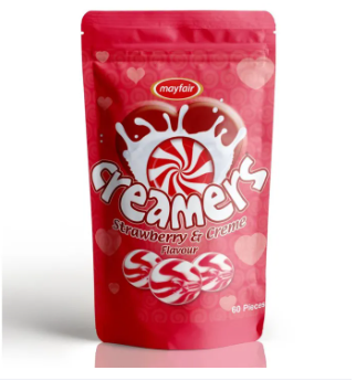 MAYFAIR CREAMERS CANDY POUCH STRAWBERRY AND CREME FLAVOUR (1оо PIECES)