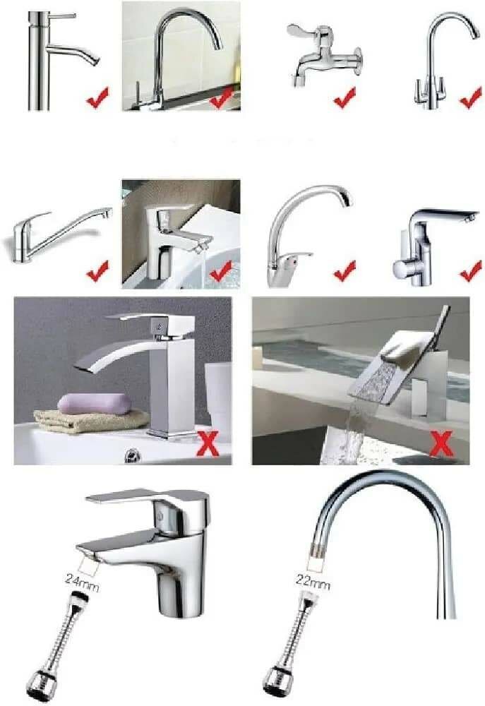 Robinet pulvérisateur à 360 degrés en acier inoxydable BLAPO