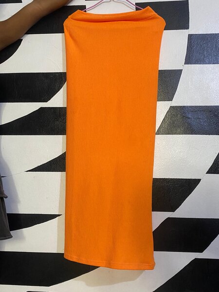 Jupe longue orange ajustée