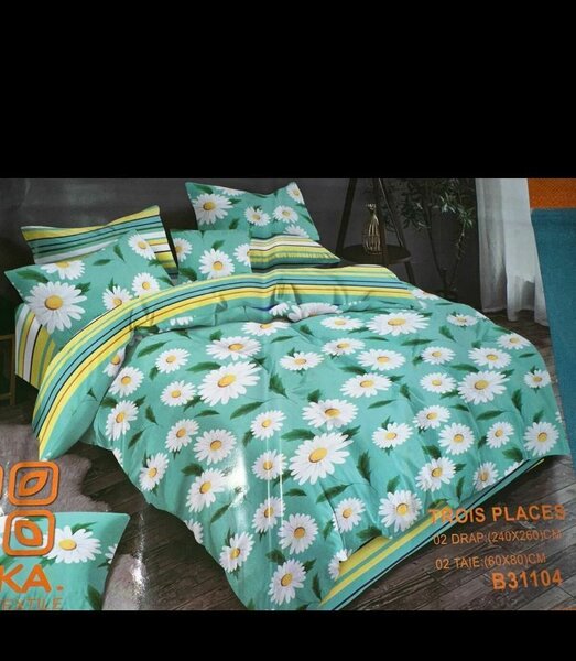 Parure de lit fleurs motif marguerite