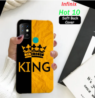 Infinix Hot 10 Pouch Cover - King Soft Back Cover Case For Infinix Hot 10