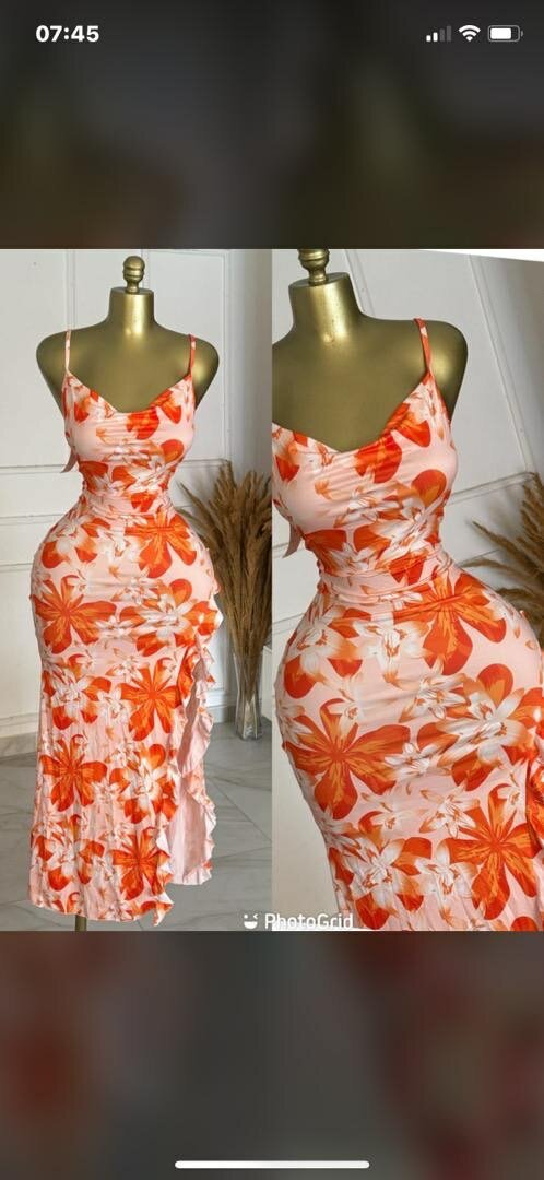 Robe longue élégante fleurie