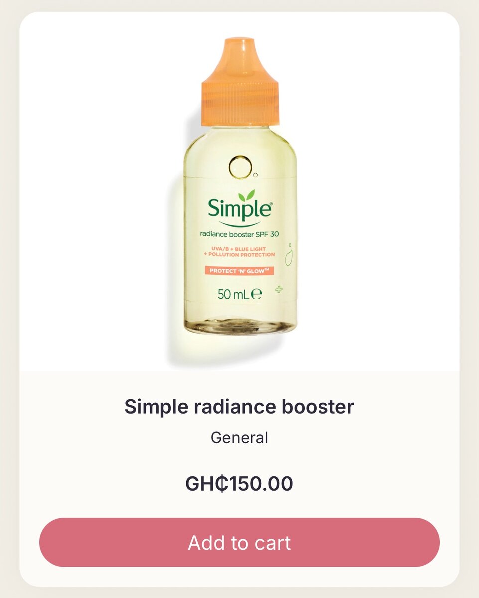 Simple Protect n Glow Radiance booster SPF 30