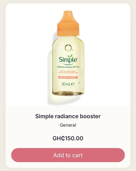 Simple Protect n Glow Radiance booster SPF 30