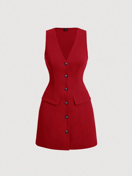 Robe tailleur rouge élégante