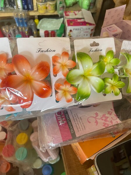Barrettes fleurs colorées
