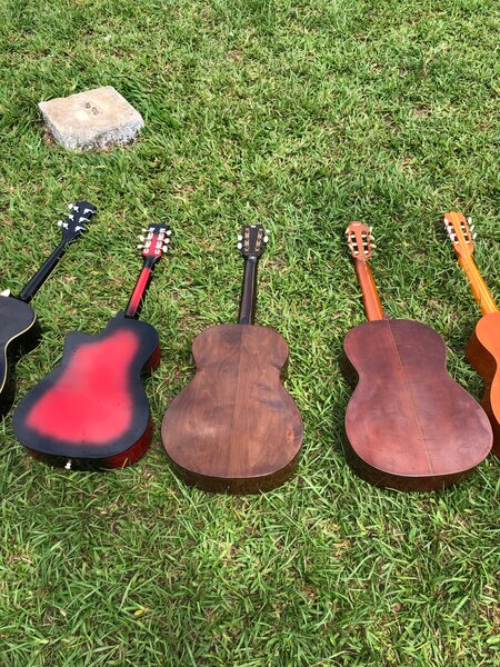 Guitares acoustiques colorées