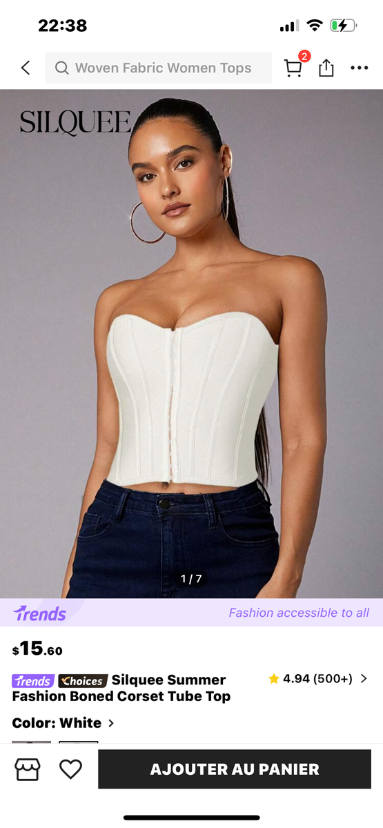 Top Corset Blanc Femme