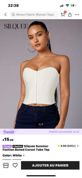Top Corset Blanc Femme