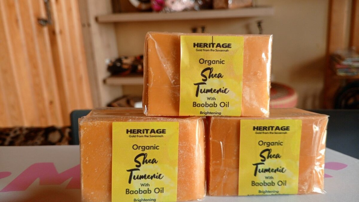 Black soap and turmeric soap