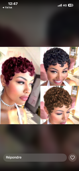 Perruque Pixie Bouclée