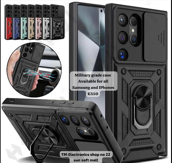 Military grade case for iPhone and Samsung in black color 