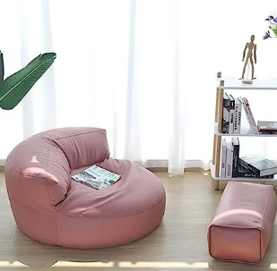 Loaf Leatherite Bean Bag with Footrest