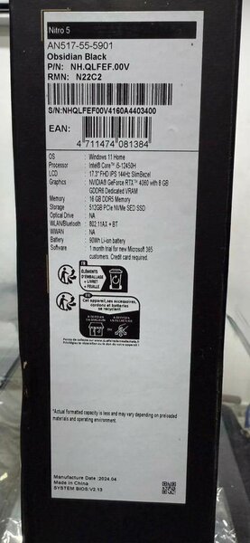 Acer Nitro 5 AN517 Gaming Laptop