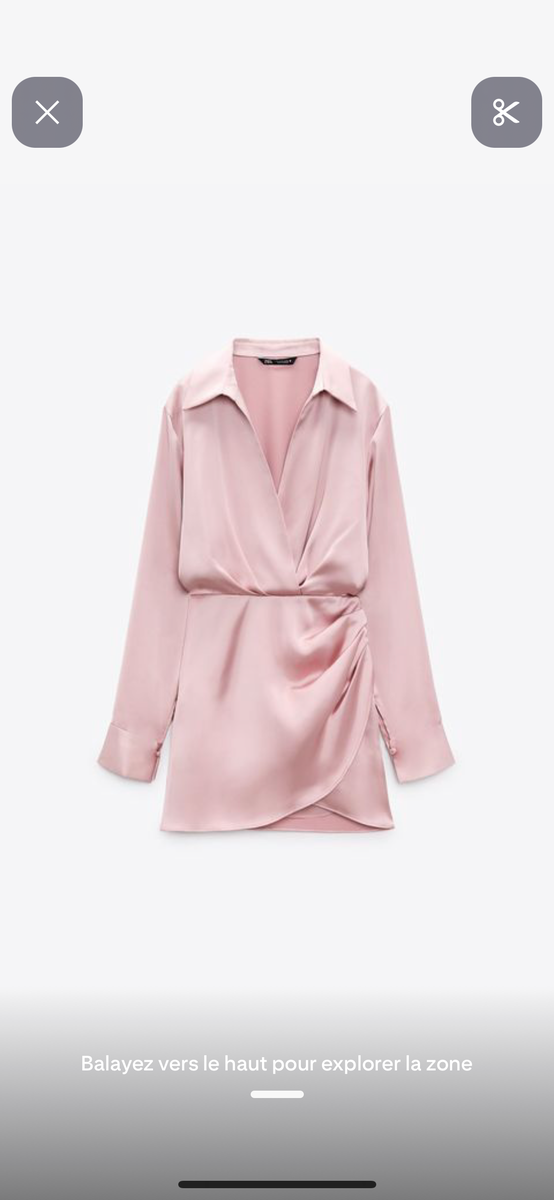 Robe cache-cœur rose satinée