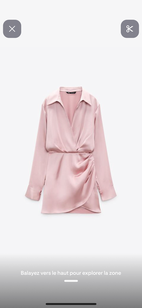 Robe cache-cœur rose satinée