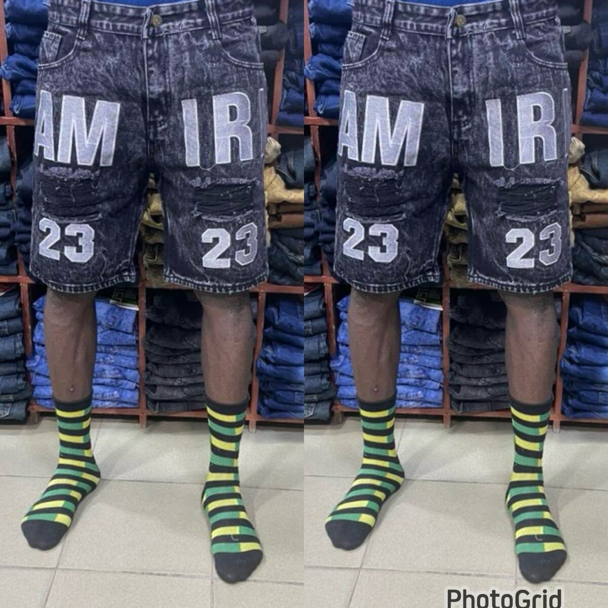 Shorts en denim à imprimé tendance