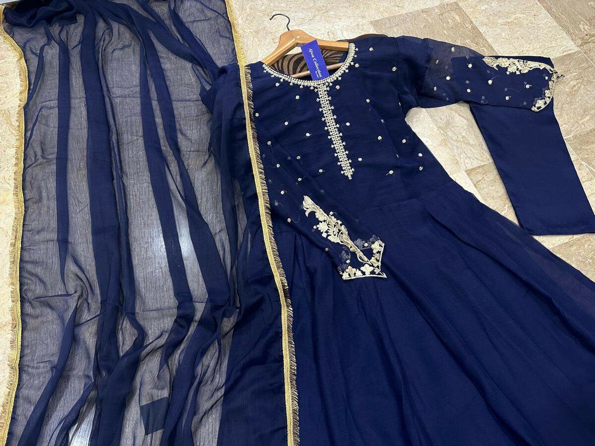 Chiffon Zari Embroidery Maxi 3 pcs