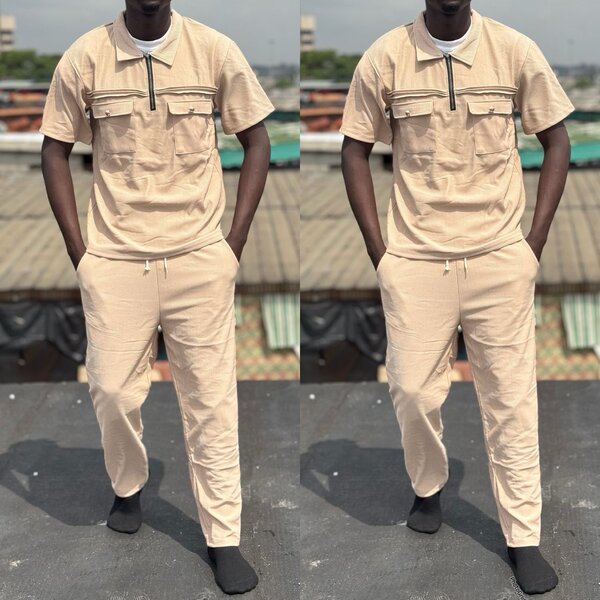 Ensemble décontracté beige homme