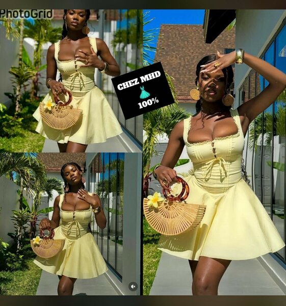 Robe d'été jaune élégante