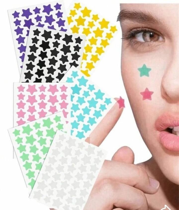 Patchs anti-acné étoiles colorées
