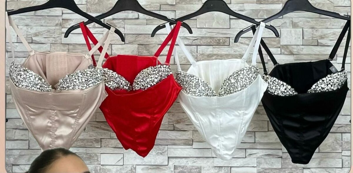 Sequin Satin Corset Top