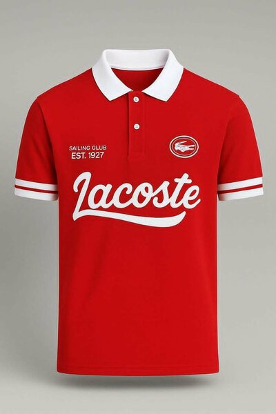 Polo rouge Lacoste homme