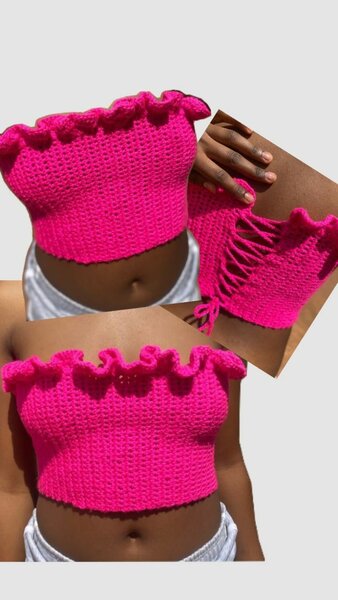 Top crochet élégant femme