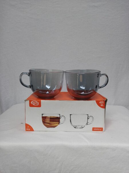 Tasses en verre fumé 425ml