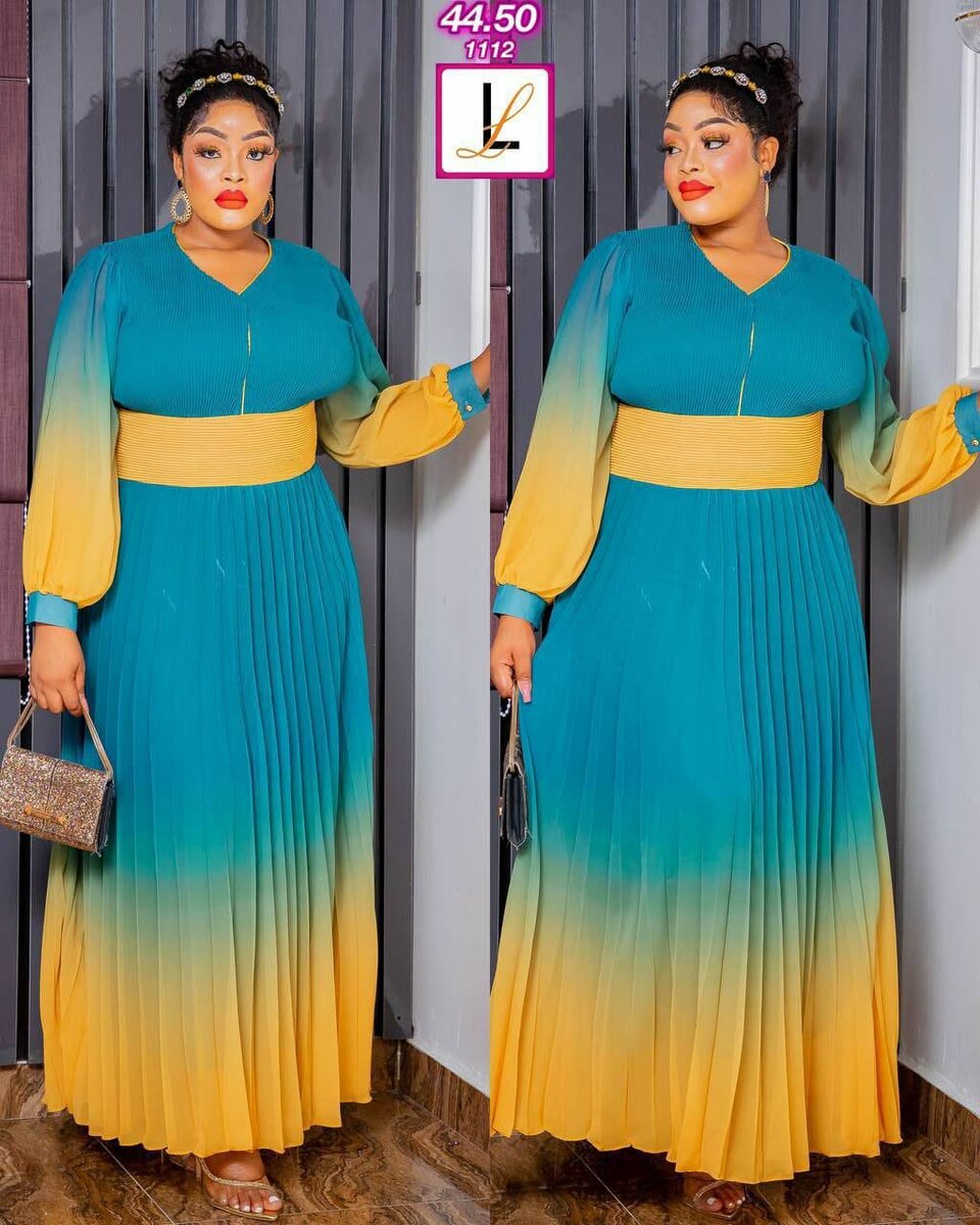 Robe Maxi Plissée Dégradée