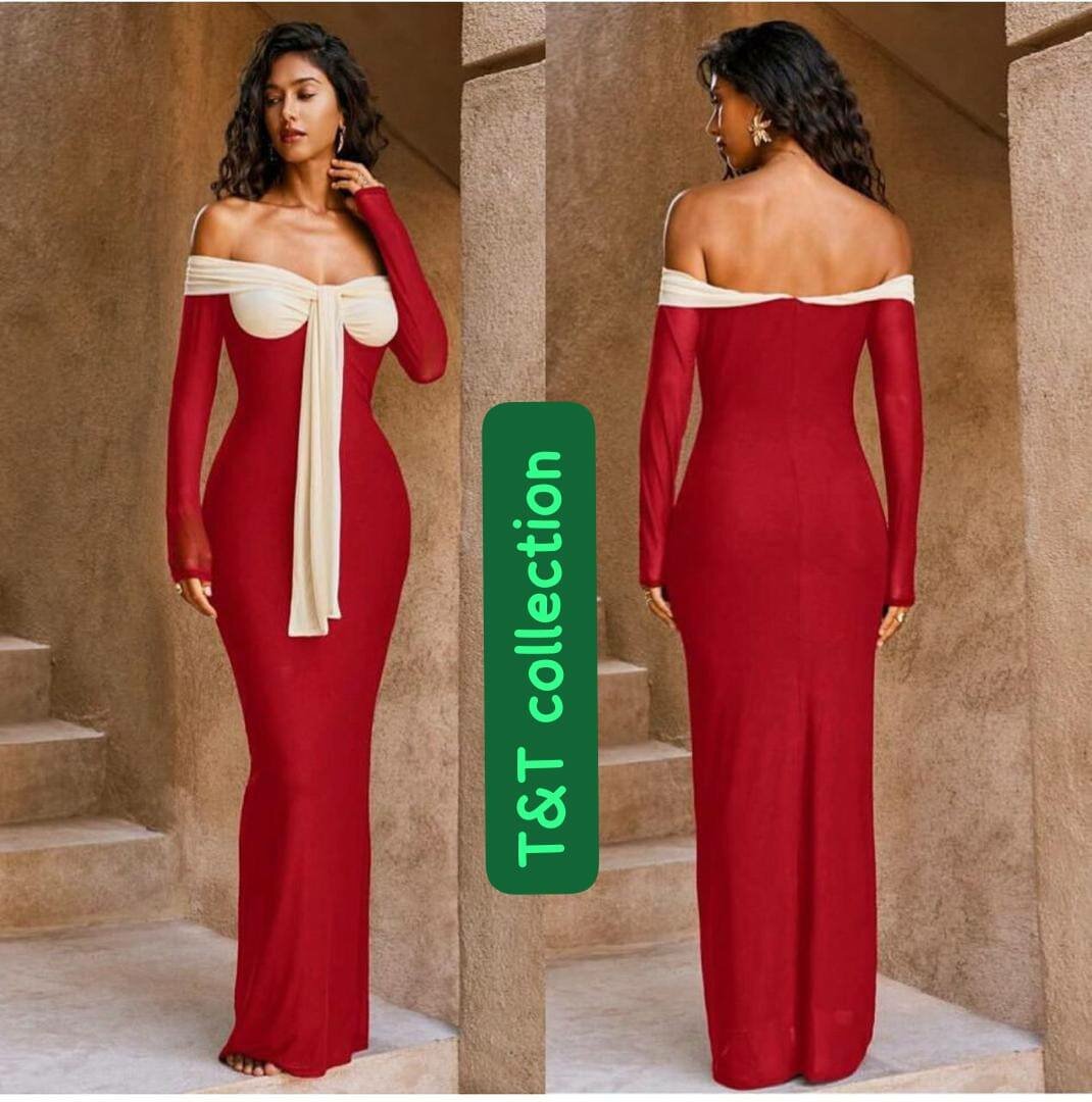 Robe sirène rouge élégante