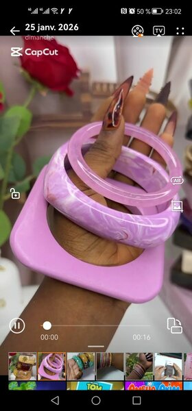 Ensemble de 3 Bracelets en Plastique