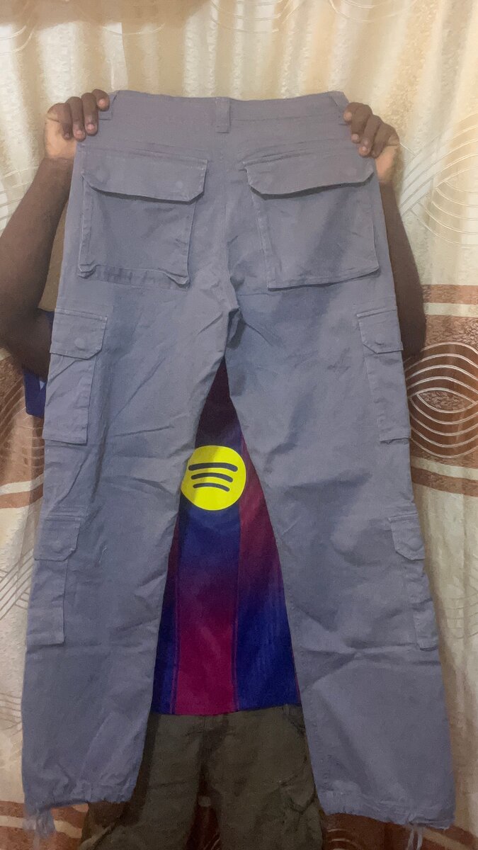 Pantalon cargo gris homme