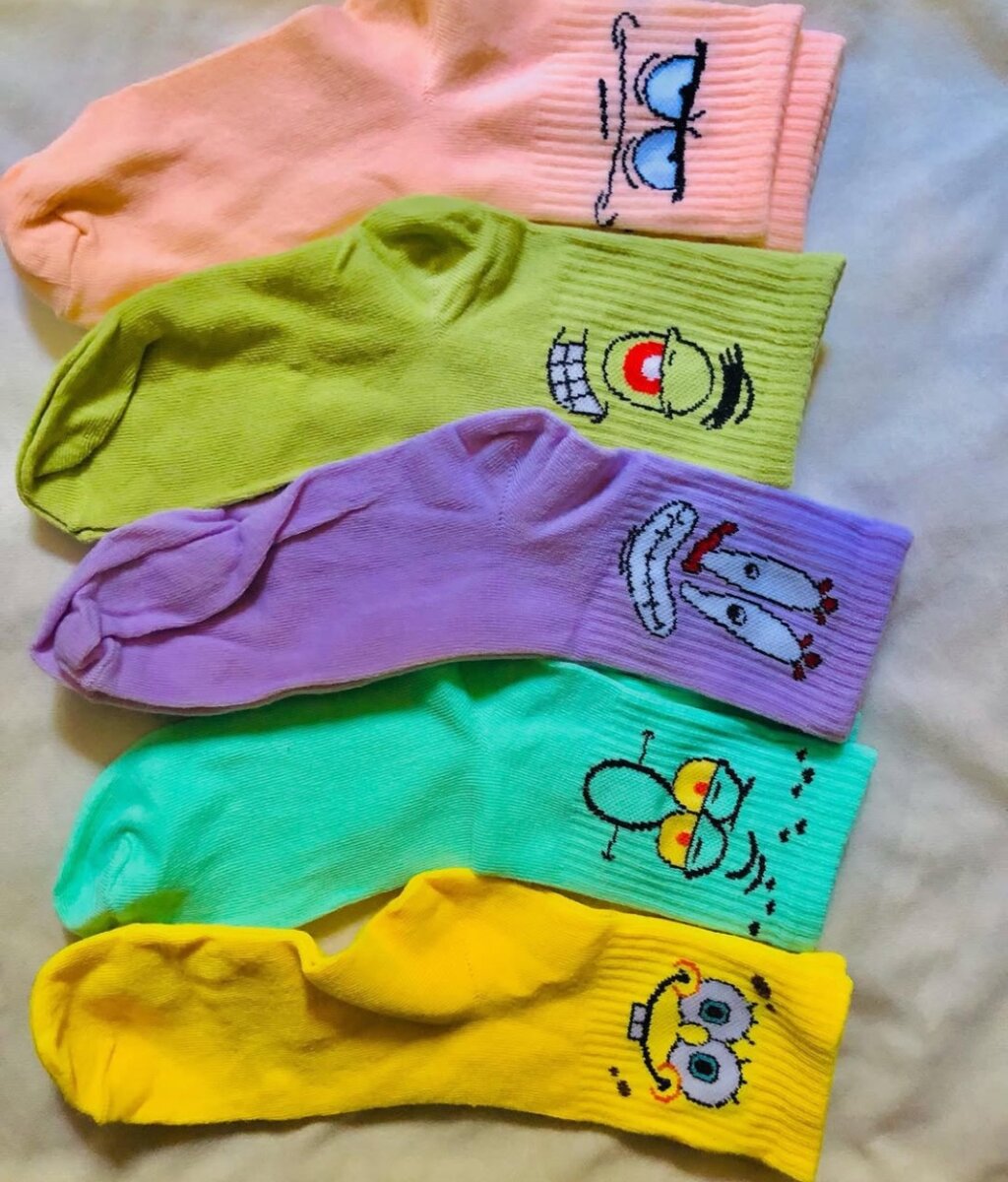 Happy socks with SpongeBob characters