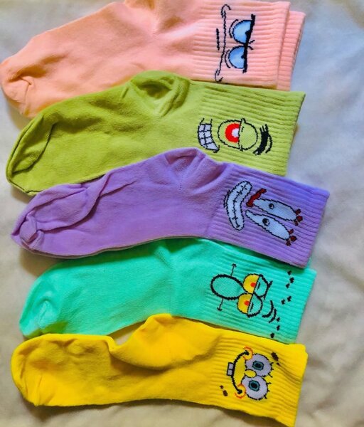 Happy socks with SpongeBob characters