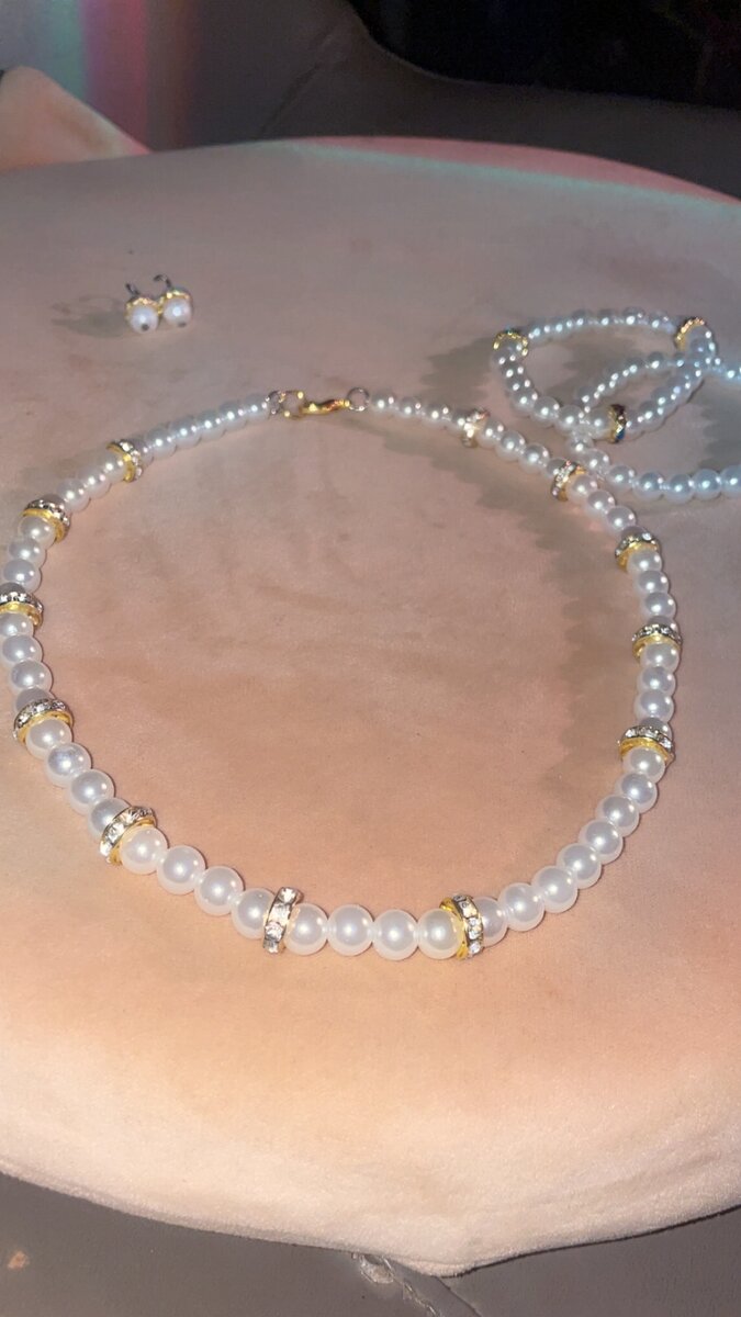 Collier Perles Élégant Femme