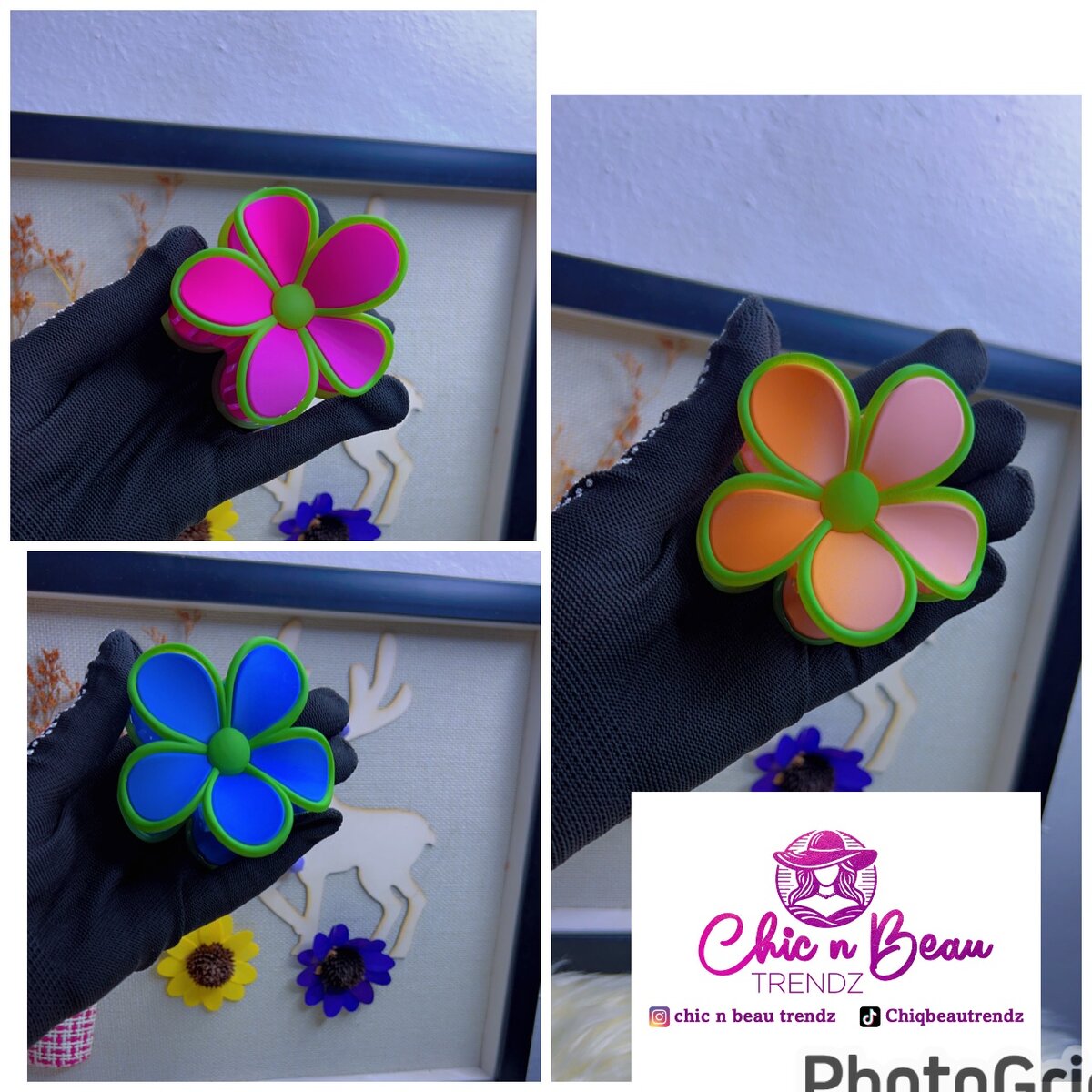 Flower Claw Clips