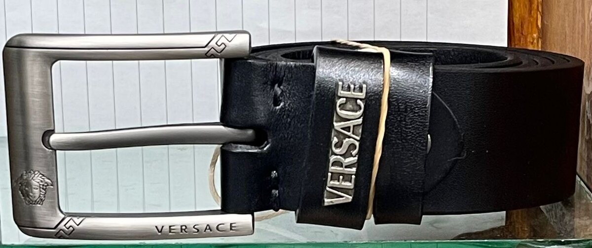 Ceinture en cuir noir Versace